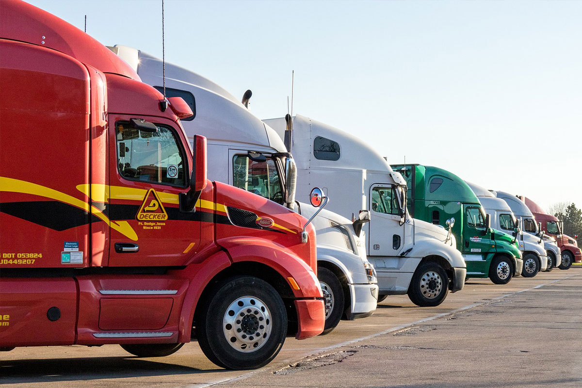 Picture of a fleet of trucks