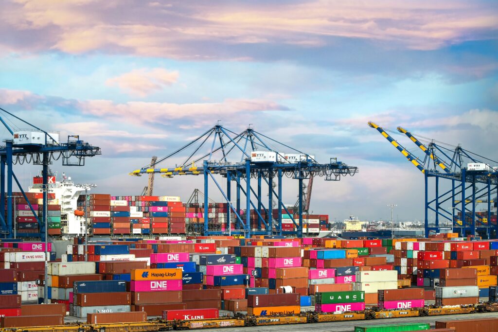 cargo containers at a port